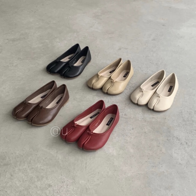 タビ バレエシューズ 茶 37 フラット tabi 最安値 プチプラ 人気 美品