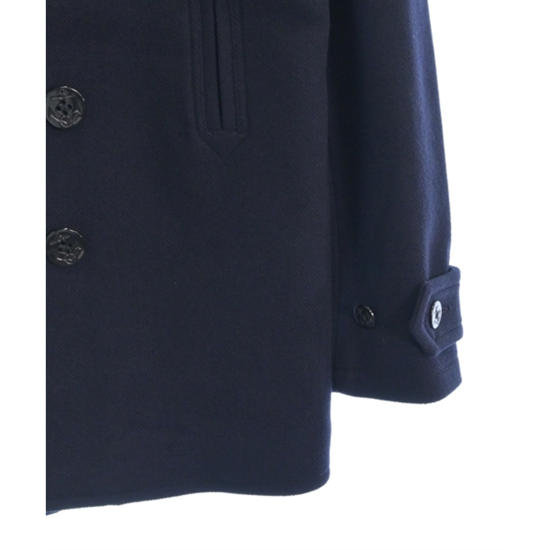 SEQUEL シークエル ラインプリントデザインウールコート ピーコート