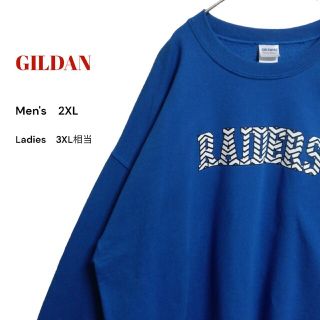 ギルタン(GILDAN)の90S レイダースカレッジロゴスウェットトレーナー　ブルー　メンズ2XL　古着(スウェット)