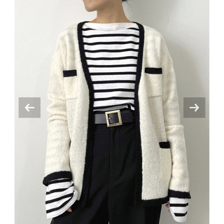 アパルトモンドゥーズィエムクラス(L'Appartement DEUXIEME CLASSE)のBicolor Knit Cardigan(カーディガン)