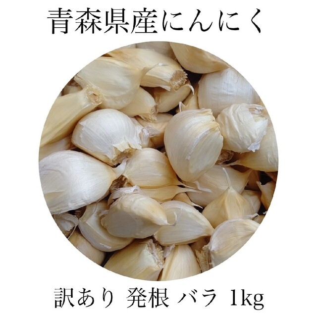 にんにく 発根 バラ 青森県産 福地ホワイト六片 1kg 送料無料 食品/飲料/酒の食品(野菜)の商品写真