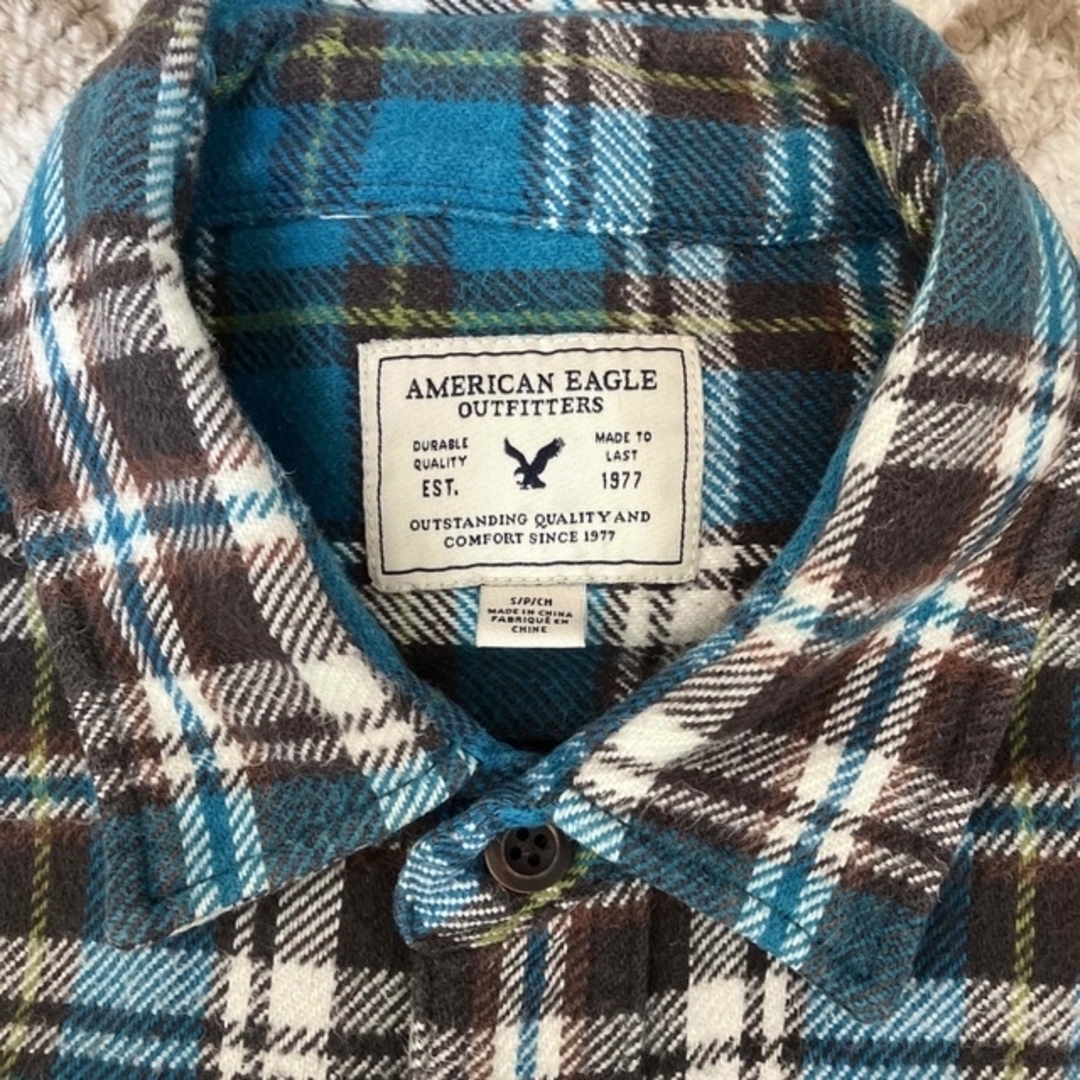 American Eagle(アメリカンイーグル)の【送料込み】アメリカンイーグル　ネルシャツ　程度中　Sサイズ メンズのトップス(シャツ)の商品写真