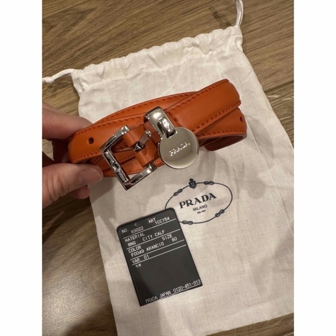 PRADA - 【PRADA】レディース ベルト 80cm オレンジの通販 by 桜's