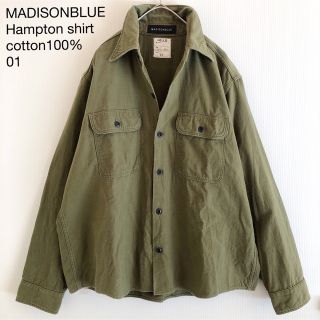 マディソンブルー(MADISONBLUE)の123マディソンブルー コットン100%ハンプトンシャツ01カーキ日本製(シャツ/ブラウス(長袖/七分))