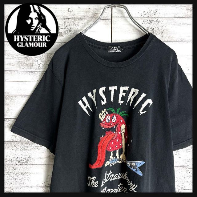 極美品 HYSTERIC GLAMOUR 刺繍柄Tシャツ黒XL