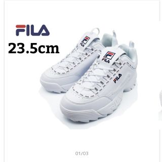 フィラ(FILA)の【美品】フィラ　FILA　厚底　スニーカー　ホワイト　23.5(スニーカー)