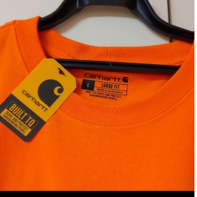 carhartt(カーハート)の新品 Ｌ カーハート ポケットTシャツ オレンジ メンズのトップス(Tシャツ/カットソー(半袖/袖なし))の商品写真