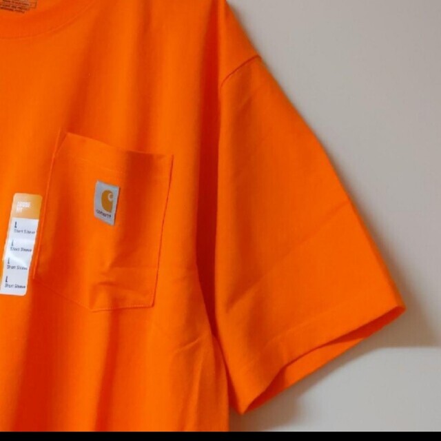 carhartt(カーハート)の新品 Ｌ カーハート ポケットTシャツ オレンジ メンズのトップス(Tシャツ/カットソー(半袖/袖なし))の商品写真