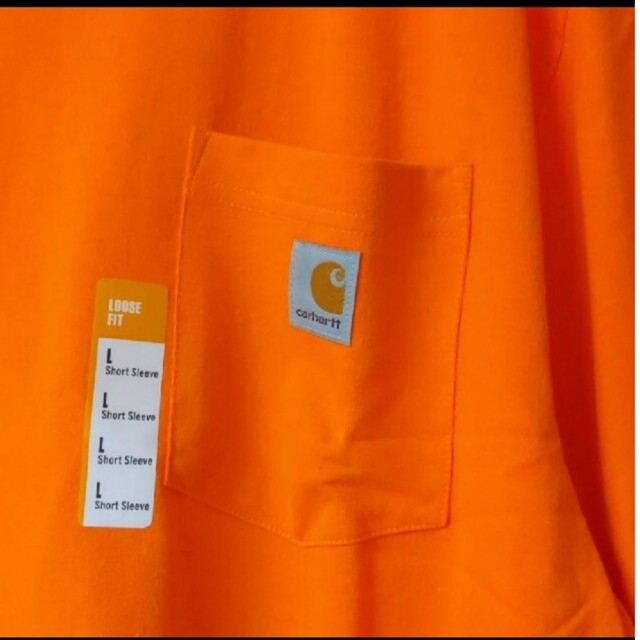 carhartt(カーハート)の新品 Ｌ カーハート ポケットTシャツ オレンジ メンズのトップス(Tシャツ/カットソー(半袖/袖なし))の商品写真