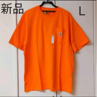 カーハート(carhartt)の新品 Ｌ カーハート ポケットTシャツ オレンジ(Tシャツ/カットソー(半袖/袖なし))