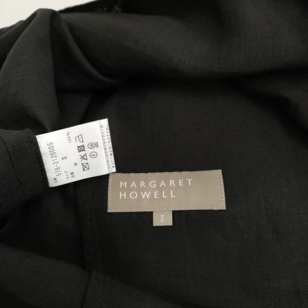 MARGARET HOWELL(マーガレットハウエル)のMARGARET HOWELL DENSE FINE LINEN POPLIN 578-2120005 定価53900円  テーラードジャケット ブラック マーガレットハウエル【中古】3-0307M♪ レディースのジャケット/アウター(テーラードジャケット)の商品写真