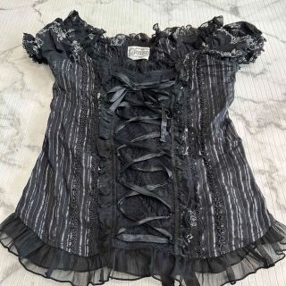 新品タグ付き　h.naoto　フリル　蝶　カットソー