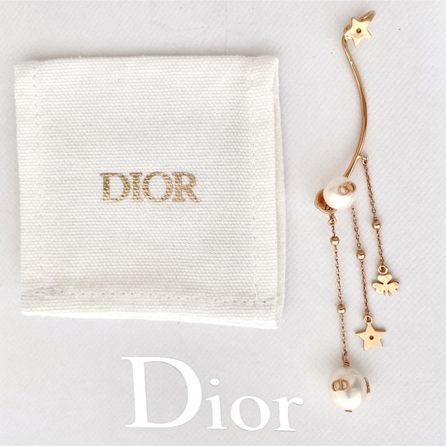 Dior 片耳パールピアス　イヤカフ付き