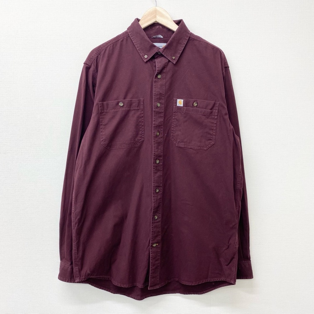 carhartt(カーハート)の【中古】カーハート carhartt ワークシャツ ボタンダウンシャツ 長袖 RELAXED FIT サイズ：L エンジ 103554 614 古着 中古 mellow メンズのトップス(シャツ)の商品写真