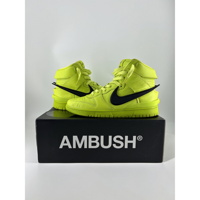 AMBUSH × NIKE DUNK HIGH "FLASH LIME"27cmメンズ