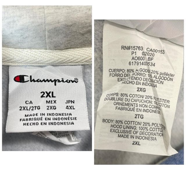 Champion(チャンピオン)のチャンピオン　袖プリント　古着　企業ロゴ　ストリート　ゆるだぼ　長袖　パーカー メンズのトップス(パーカー)の商品写真