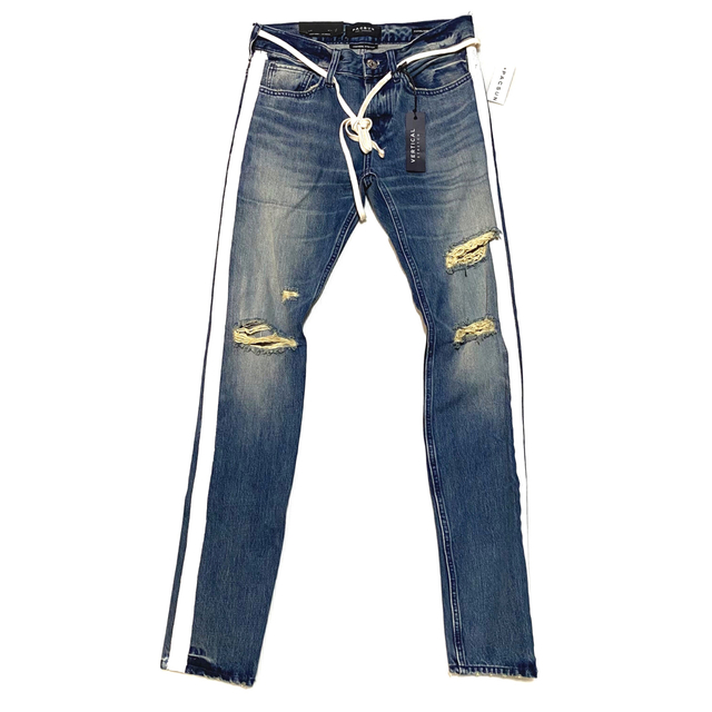 新品 PACSUN パクサン STACKED SKINNY サイドライン W28 メンズのパンツ(デニム/ジーンズ)の商品写真