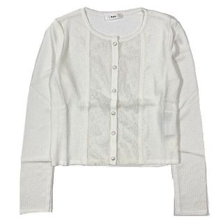 ルネ(René)の美品 15SS ルネ Rene レース切替 ニット カーディガン トップス 長袖(カーディガン)