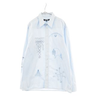 ラフシモンズ(RAF SIMONS)のRAF SIMONS ラフシモンズ 04SS 宗教期 Embroidery Shirt エンブロイダリー長袖シャツ ブルー アーカイブ(シャツ)