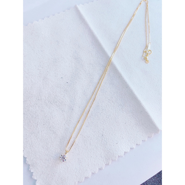 即決価格☆0.344ct☆✨D,SI2,Good一粒ダイヤK18プチネックレス 【送料