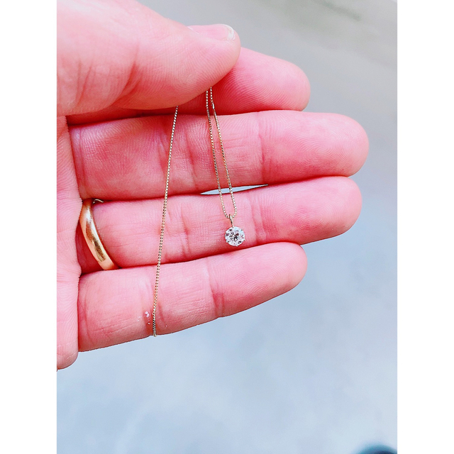 即決価格☆0.344ct☆✨D,SI2,Good一粒ダイヤK18プチネックレス | www