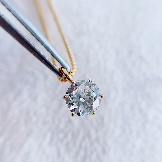即決価格☆0.344ct☆✨D,SI2,Good一粒ダイヤK18プチネックレス | www