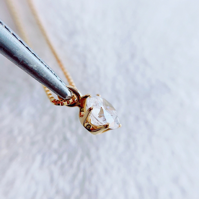 即決価格☆0.344ct☆✨D,SI2,Good一粒ダイヤK18プチネックレス | www