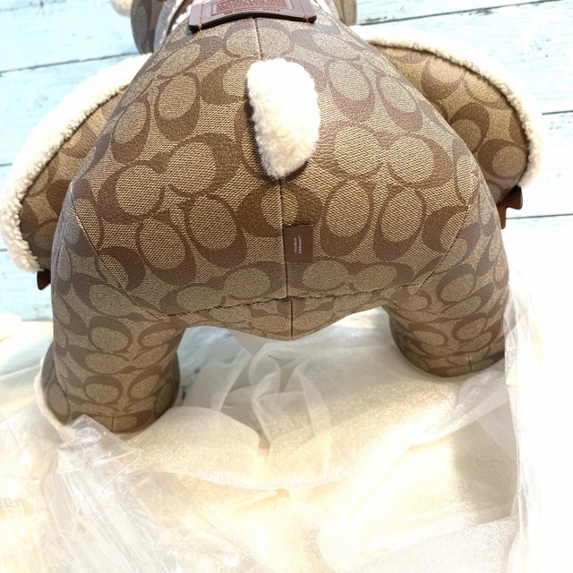 テディベア くま 超ビッグぬいぐるみ レザー 新品 ブランドプレゼント コーチ