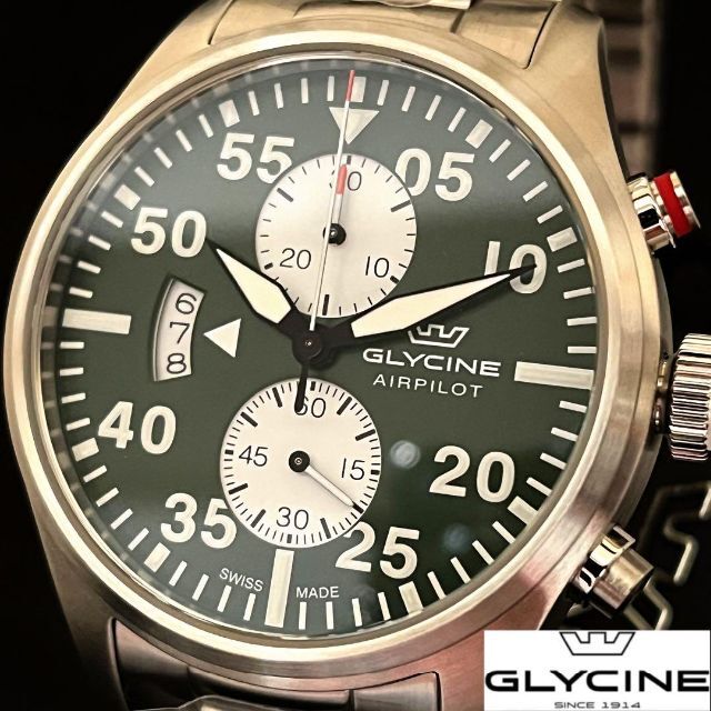 【激レア!!】Glycine/グリシン/メンズ腕時計/新品/グリーン色/お洒落