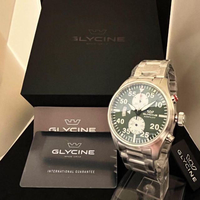 激レア!!】Glycine/グリシン/メンズ腕時計/新品/グリーン色/お洒落-