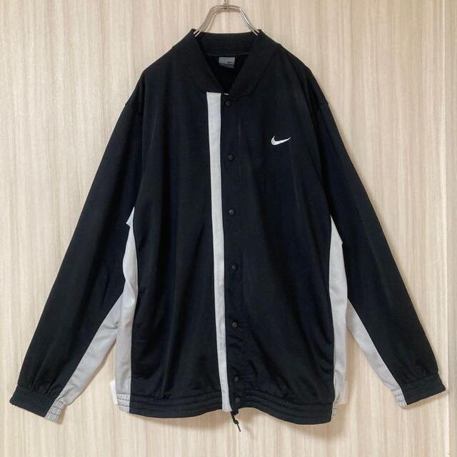 NIKE(ナイキ)のNIKE　ナイキ　ボタン留め　トラックジャケット　バスケジャージ　黒バイカラーL メンズのトップス(ジャージ)の商品写真