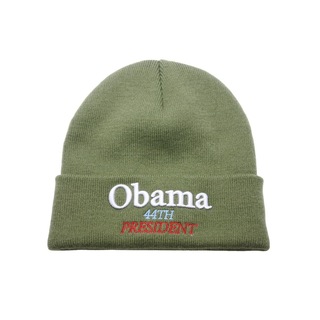 Supreme シュプリーム Obama 44TH PRESENT オバマ ニット帽 ニットキャップ 帽子 18AW RN101837 アクリル  カーキ 美品 中古 5283