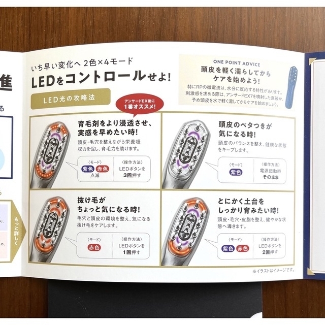 新品 アンサードHG電気ブラシ 育毛/増毛 ☆LED光とEMS微電流のWパワー
