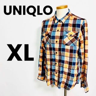 ユニクロ(UNIQLO)のUNIQLO ユニクロ　レディース　チェックシャツ　古着　XLサイズ(シャツ/ブラウス(長袖/七分))