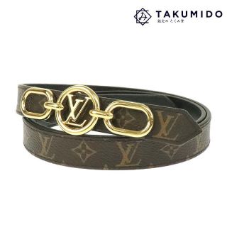 ルイヴィトン(LOUIS VUITTON)のルイヴィトン ベルト サンチュール LV サークル プライム 20MMリバーシブル 中古 M0510V 85/34 モノグラム キャンバス レザー LOUIS VUITTON 【中古】 | レディース ファッション 女性 金色 ブラウン ブラック ビトン LVロゴ ブランド小物 美品 プレゼント SAランク(ベルト)