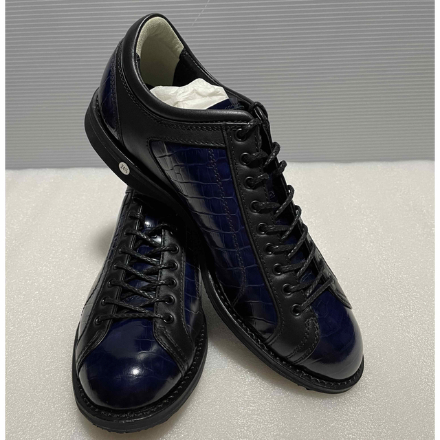REGAL 66CR-BJ ネイビー×型押し 本革レザースニーカー REGAL 66CR-BJ ネイビー×型押し 本革レザースニーカー