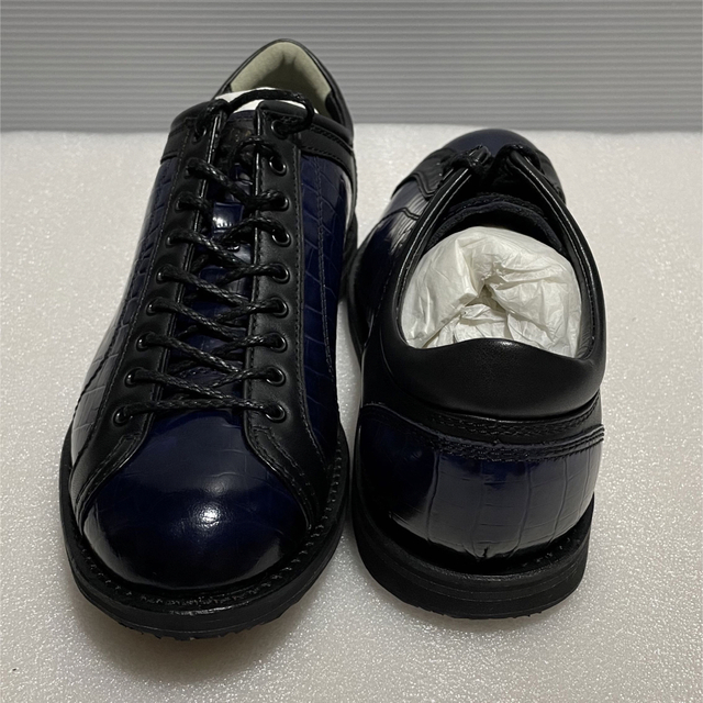 REGAL 66CR-BJ ネイビー×型押し 本革レザースニーカー REGAL 66CR-BJ ネイビー×型押し 本革レザースニーカー