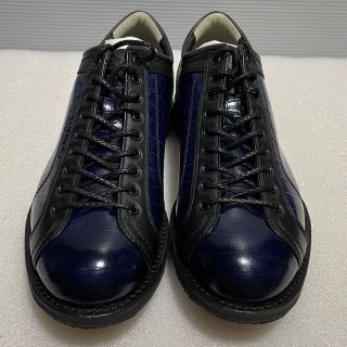 REGAL 66CR-BJ ネイビー×型押し 本革レザースニーカー REGAL 66CR-BJ ネイビー×型押し 本革レザースニーカー