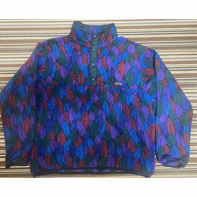 希少/極美品/USA製/92年製/patagonia/スナップT/リーフ柄/XL