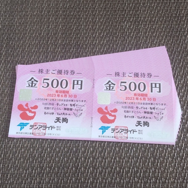 優待券/割引券最新　テンアライド　株主優待　10000円分　匿名配送