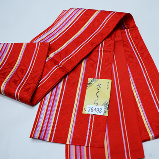 半幅帯 正絹 博多織 小袋帯 日本製 絹100% さくら NO36498