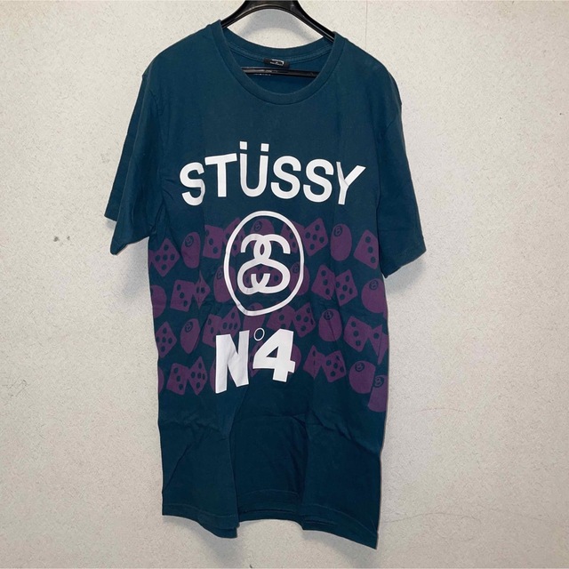 STUSSY(ステューシー)のStussy ステューシー Tシャツ ロゴ　ビリヤード　サイコロ M 深緑 半袖 メンズのトップス(Tシャツ/カットソー(半袖/袖なし))の商品写真