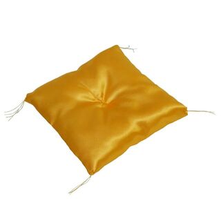 (黄色）置物 座布団 15 cm × 15cm   招き猫 水晶 飾り物　座布(クッション)
