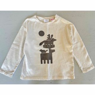 ザラキッズ(ZARA KIDS)のZARA ロンT 白(Tシャツ/カットソー)