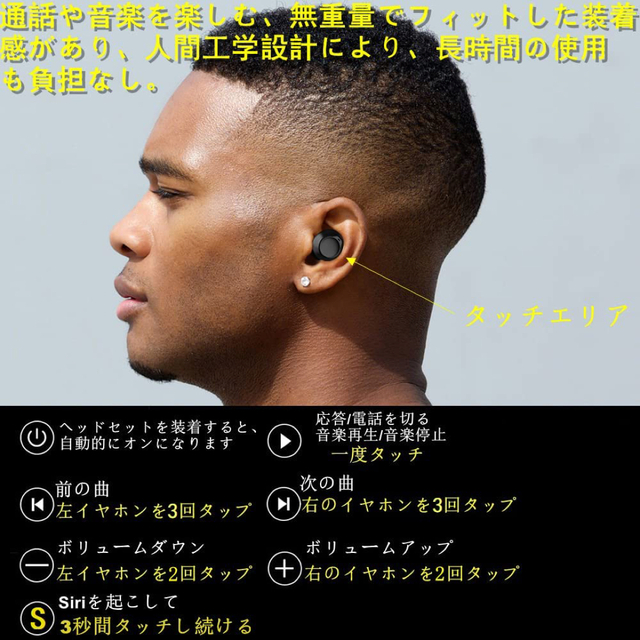 【2023年版】イヤホン Bluetooth ワイヤレスイヤホン スマホ/家電/カメラのオーディオ機器(ヘッドフォン/イヤフォン)の商品写真