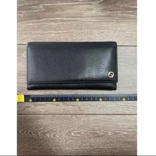 グッチ(Gucci)のGUCCI　黒　財布　メタルGG　長財布プチマーモント　ユニセックス(長財布)