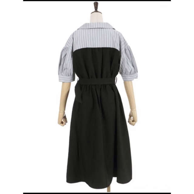 axes femme(アクシーズファム)のシャツカラードッキングワンピース レディースのワンピース(ひざ丈ワンピース)の商品写真