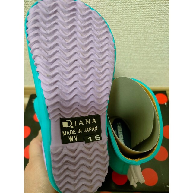 DIANA(ダイアナ)の新品DIANA♡サリー長靴　16cm キッズ/ベビー/マタニティのキッズ靴/シューズ(15cm~)(長靴/レインシューズ)の商品写真