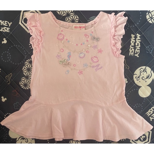 mezzo piano(メゾピアノ)のメゾピアノ♡ネックレス風シャツ キッズ/ベビー/マタニティのキッズ服女の子用(90cm~)(Tシャツ/カットソー)の商品写真