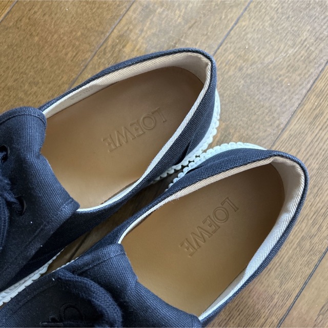 ロエベ LOEWE アナグラム フラップ スニーカー キャンバス ブラック